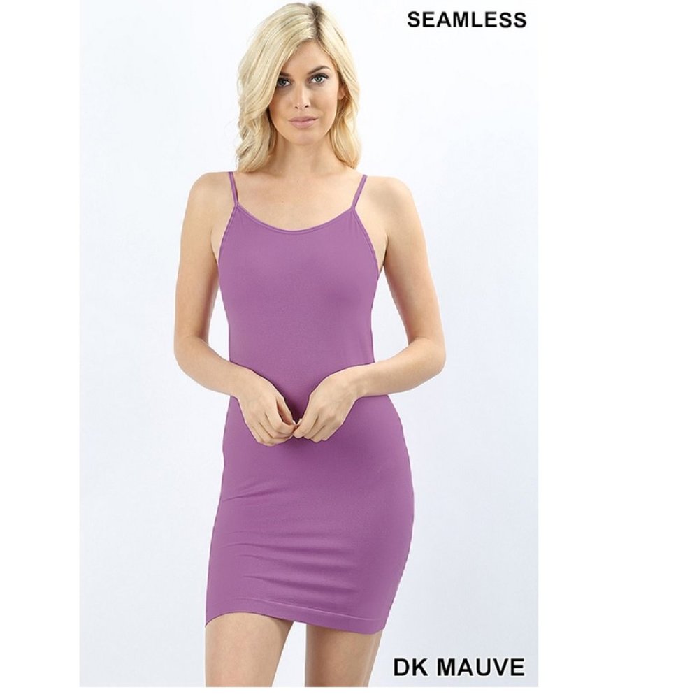 Sexy Bodycon Slip Dress Stretchable Spaghetti Strap - Mauve